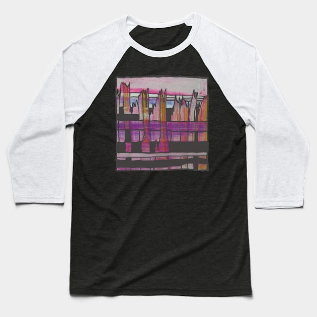 Liminal Space Sunrise Abstraction Baseball T-Shirt by BlackArtichoke
